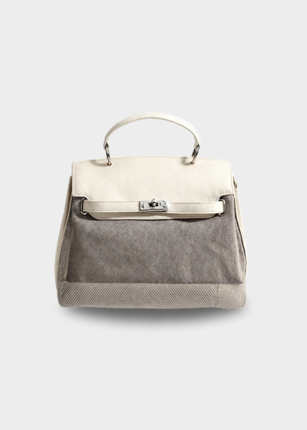 Emilia - Bolsa de lona en piel de vaca