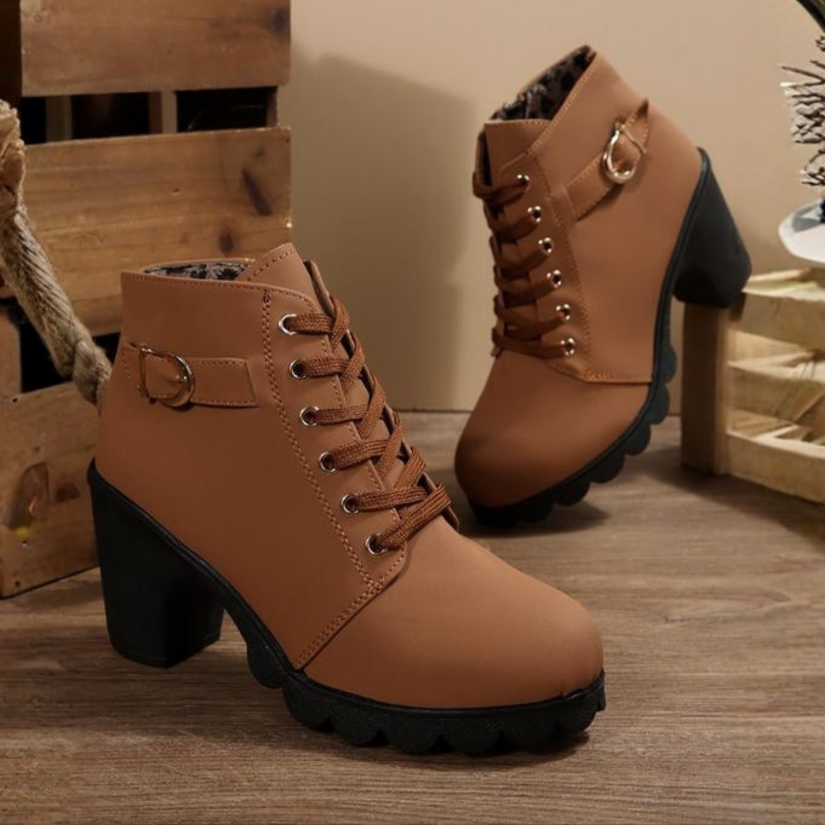 Chloe | Botines elegantes de caña baja con cordones
