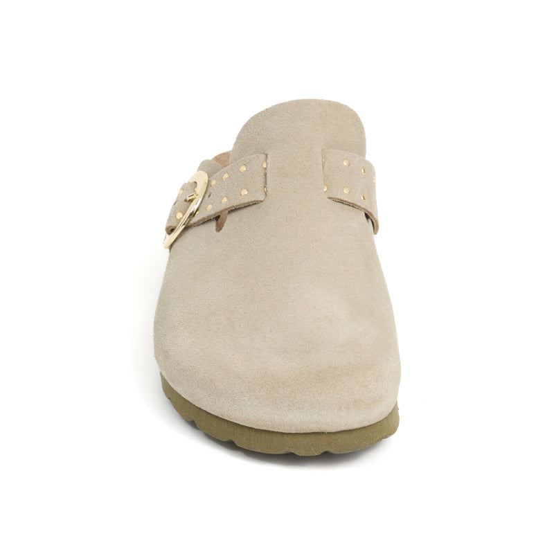 Zueco Palermo Glam Ecru Kaki Mujer