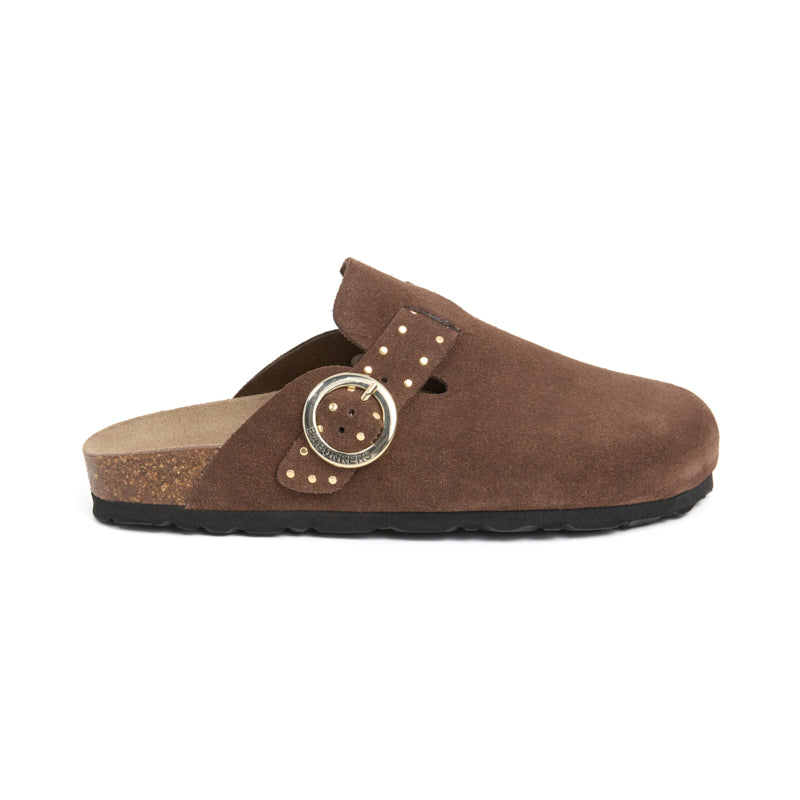 Zueco Palermo Glam Castaña Marrón Mujer