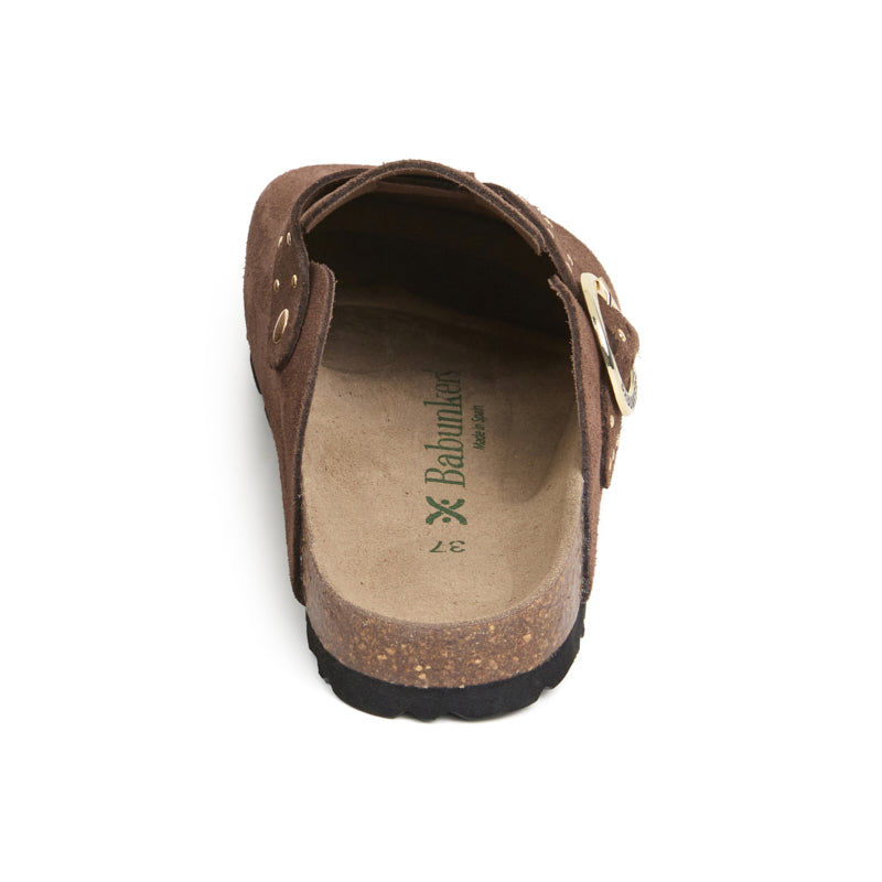 Zueco Palermo Glam Castaña Marrón Mujer