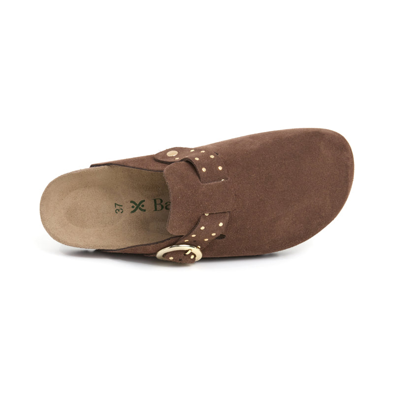 Zueco Palermo Glam Castaña Marrón Mujer