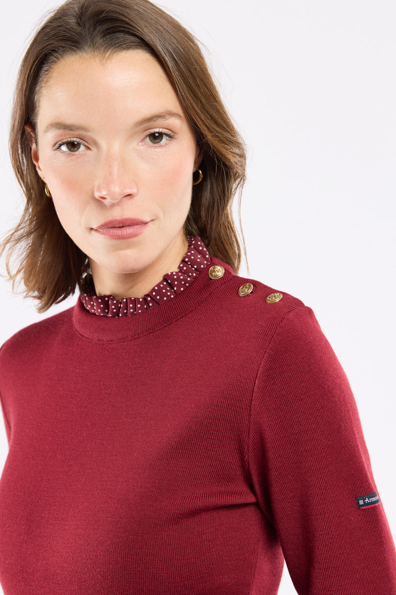 Elisa | Suéter de lana con cuello estampado
