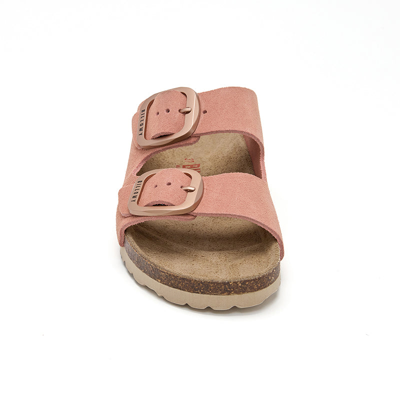 Sandalia Malibú de piel color salmón para mujer