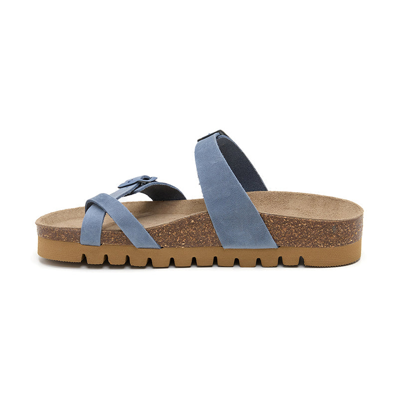 Sandalia Nashville tejana azul para mujer