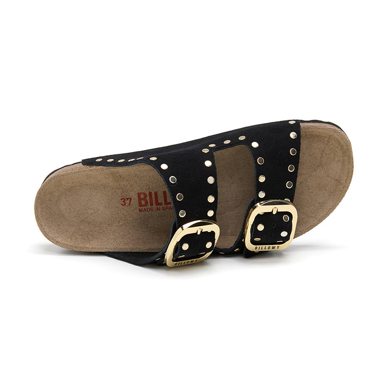 Sandalia Malibu Glam negra para mujer