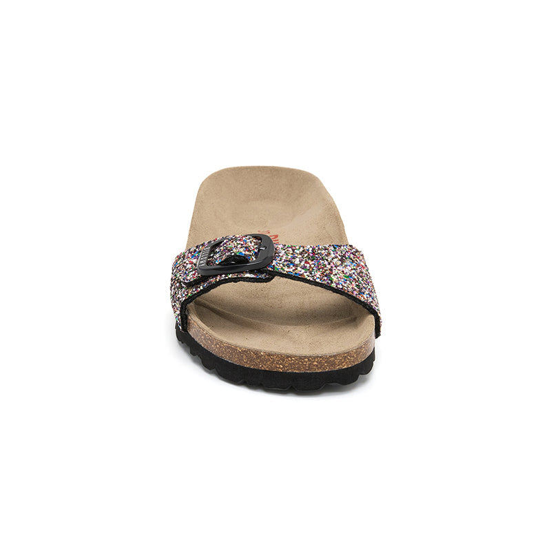 Sandalia Santa Mónica multicolor negra para mujer