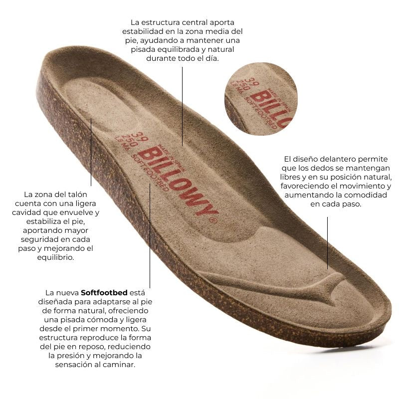 Sandalia Malibú de cuero con suela blanda