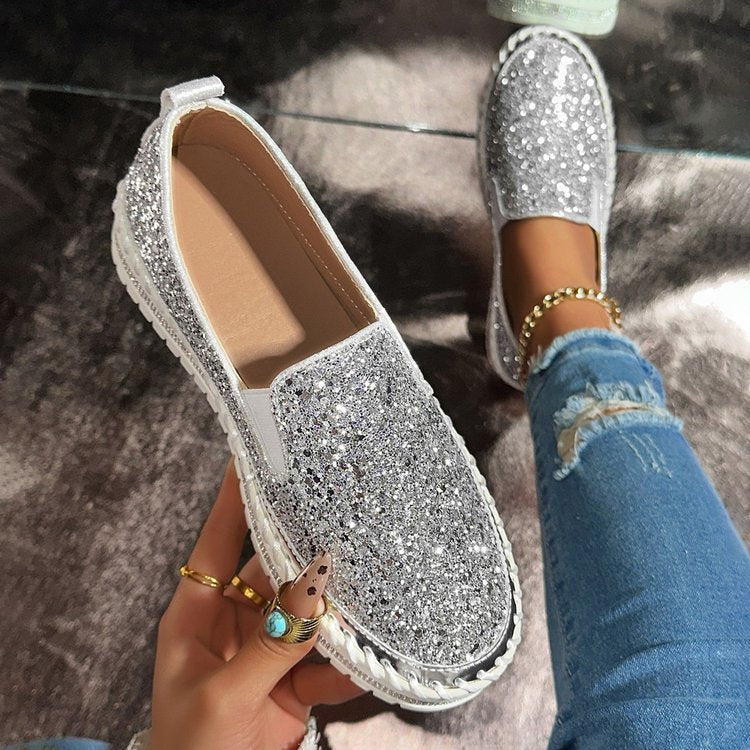 Sira | Mocasines de purpurina sin cordones y a la moda para uso diario