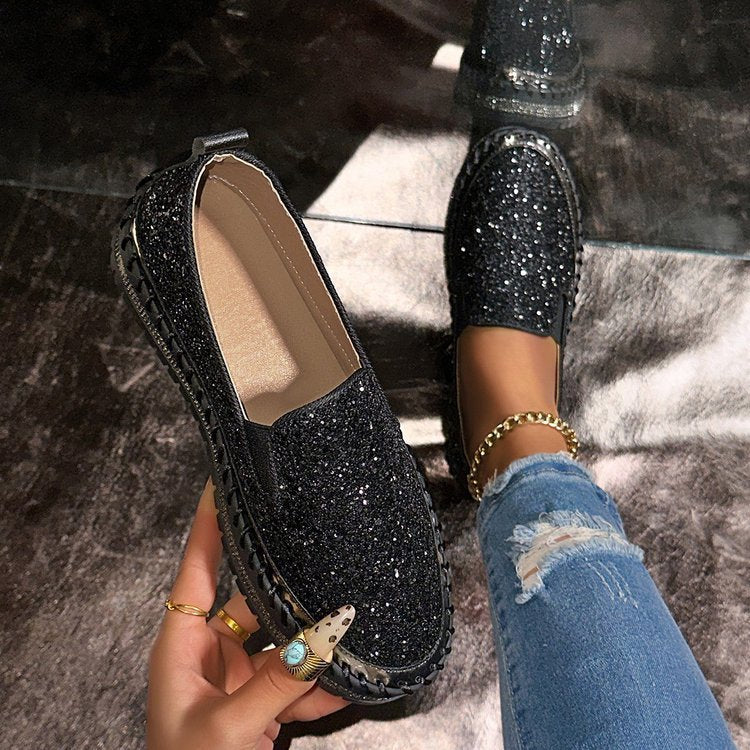 Sira | Mocasines de purpurina sin cordones y a la moda para uso diario