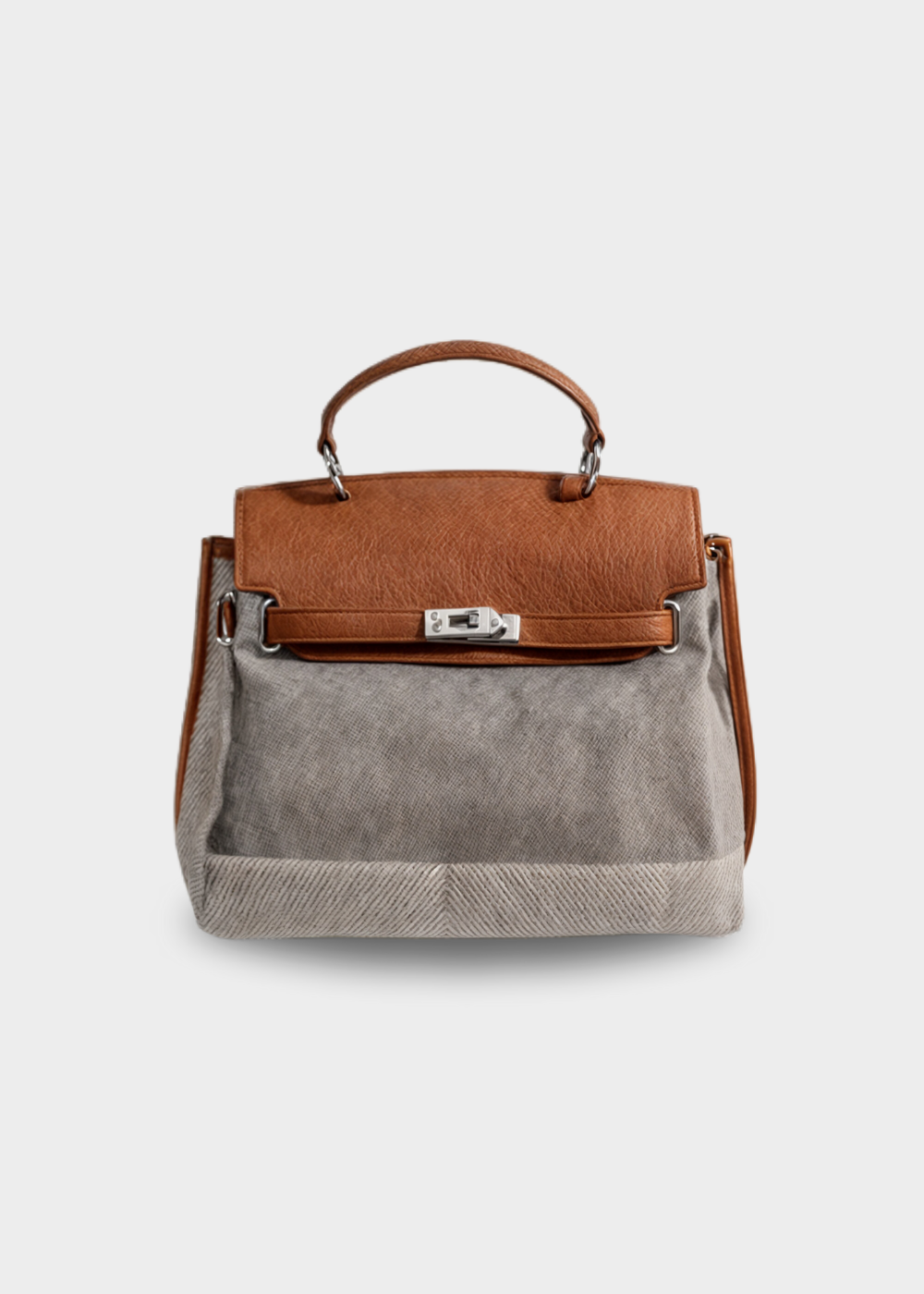 Emilia - Bolsa de lona en piel de vaca