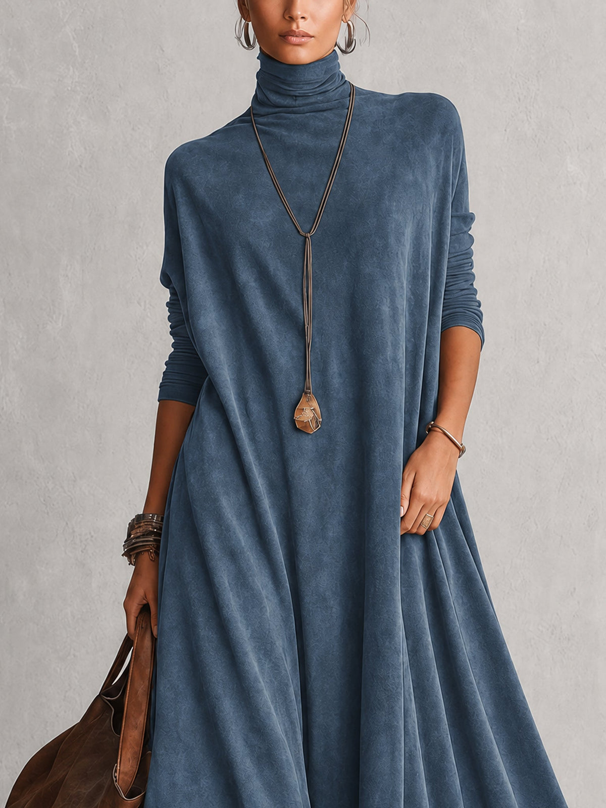 Leonora | Abito Maxi con Orlo in Pizzo e Maniche Arricciate