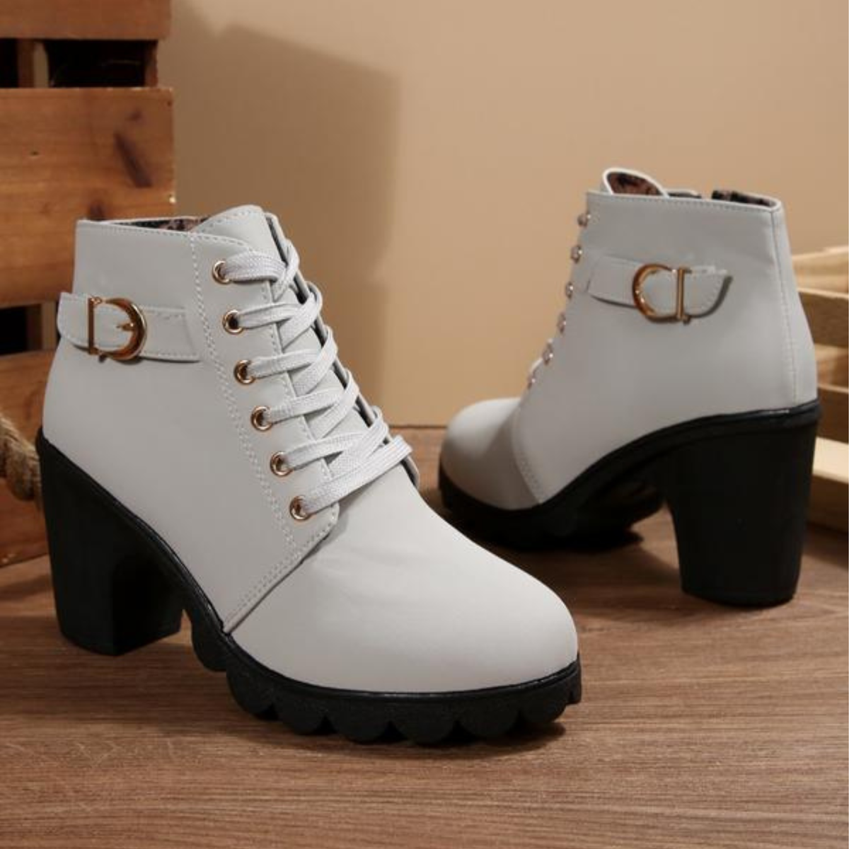 Chloe | Botines elegantes de caña baja con cordones
