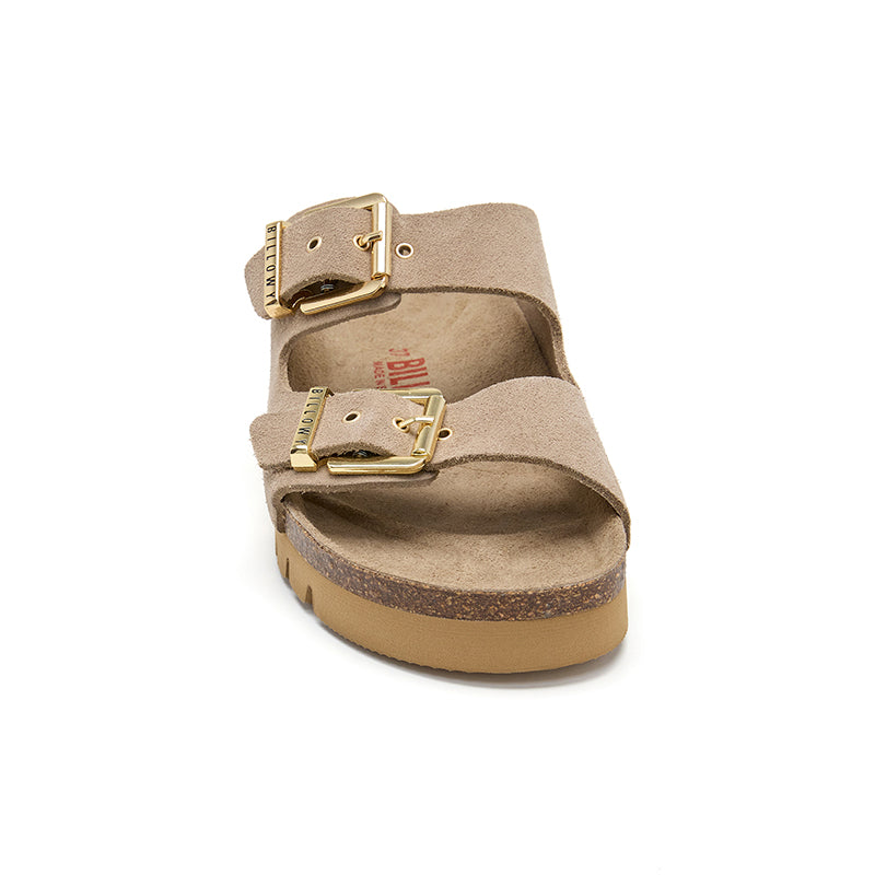 Sandalia Malibú de plataforma color arena beige para mujer