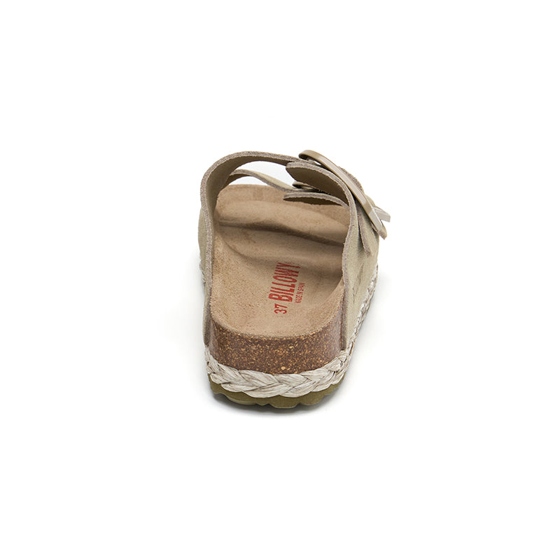 Sandalia Venice color crudo y caqui para mujer