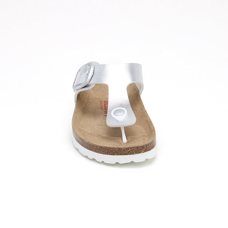 Sandalia Dakota plateada para mujer
