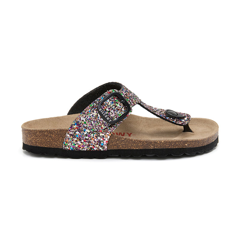 Sandalia Dakota multicolor negra para mujer