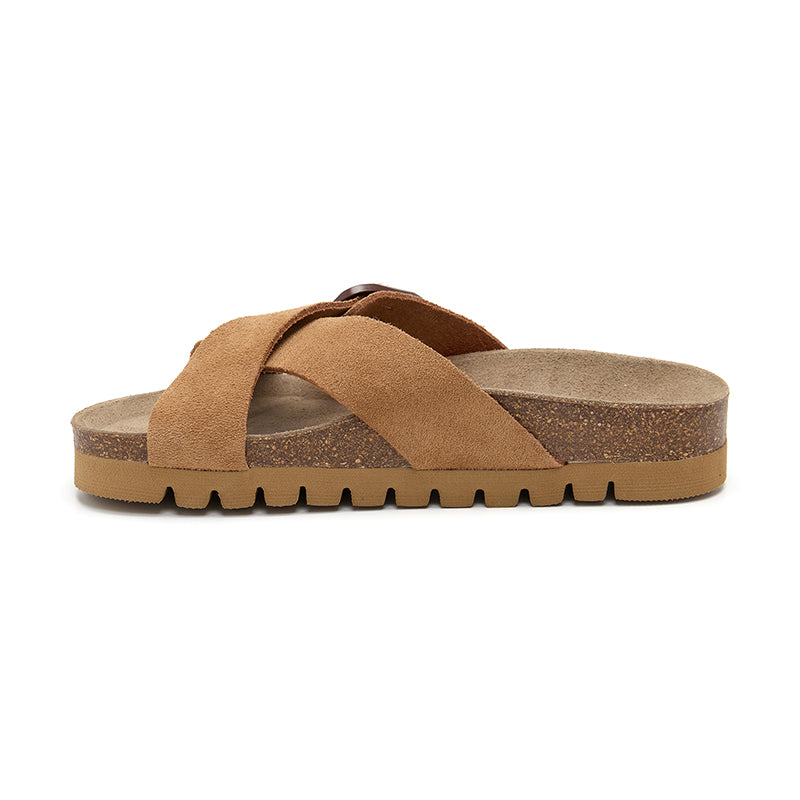 Sandalia Golden Bay de cuero para mujer