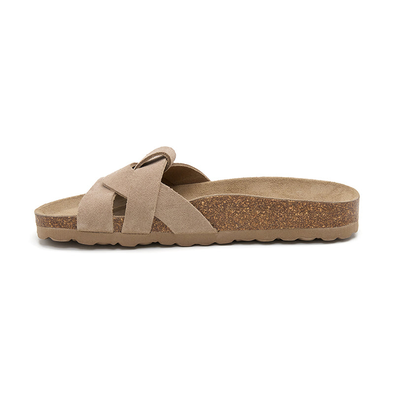 Sandalia Monterey beige y marrón para mujer