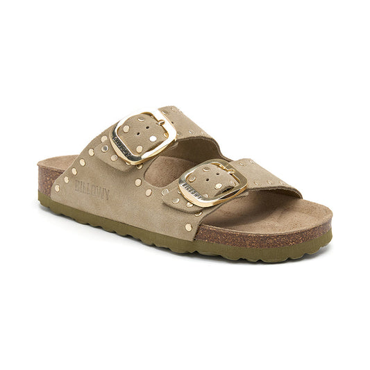 Sandalia Malibu Glam Ecru Caqui para Mujer