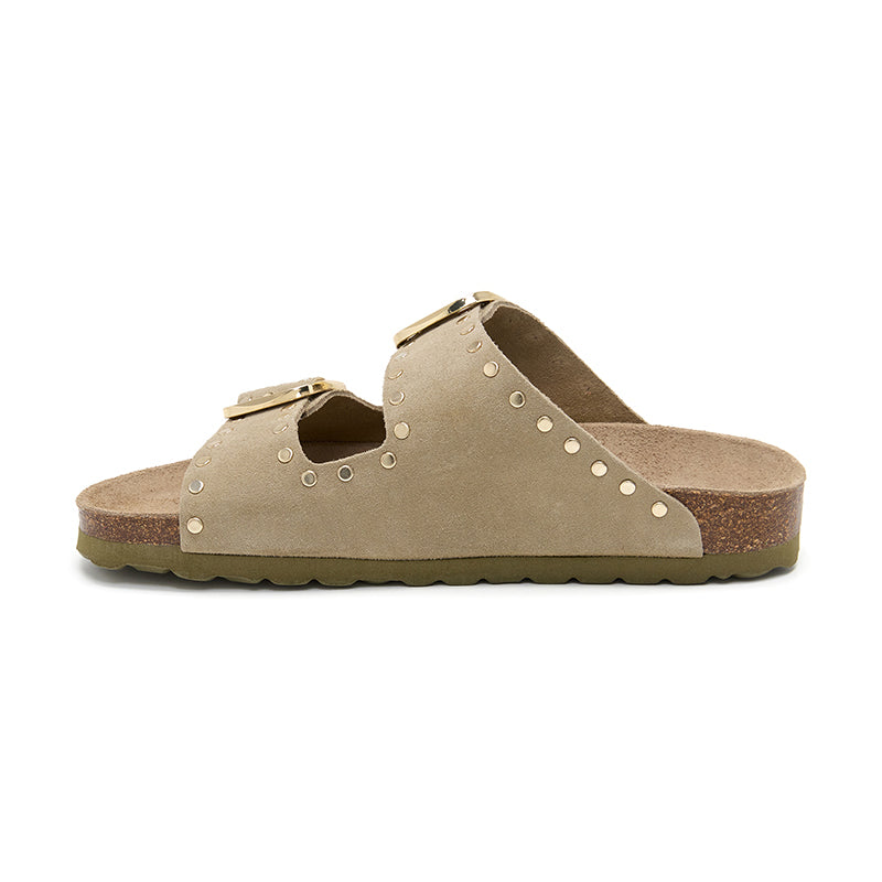 Sandalia Malibu Glam Ecru Caqui para Mujer