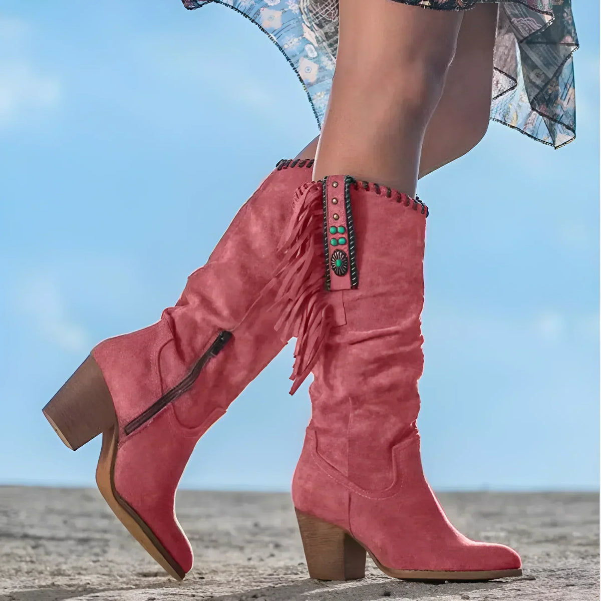 Noa | Botas vaqueras clásicas con flecos
