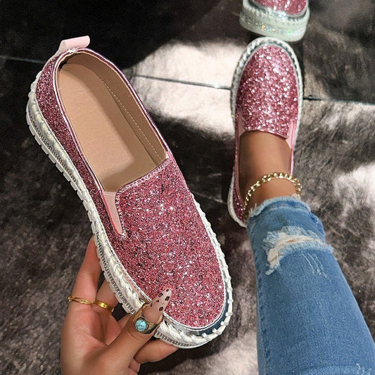 Sira | Mocasines de purpurina sin cordones y a la moda para uso diario