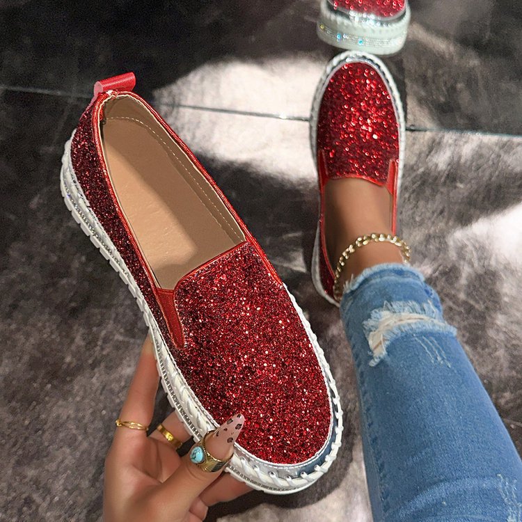 Sira | Mocasines de purpurina sin cordones y a la moda para uso diario